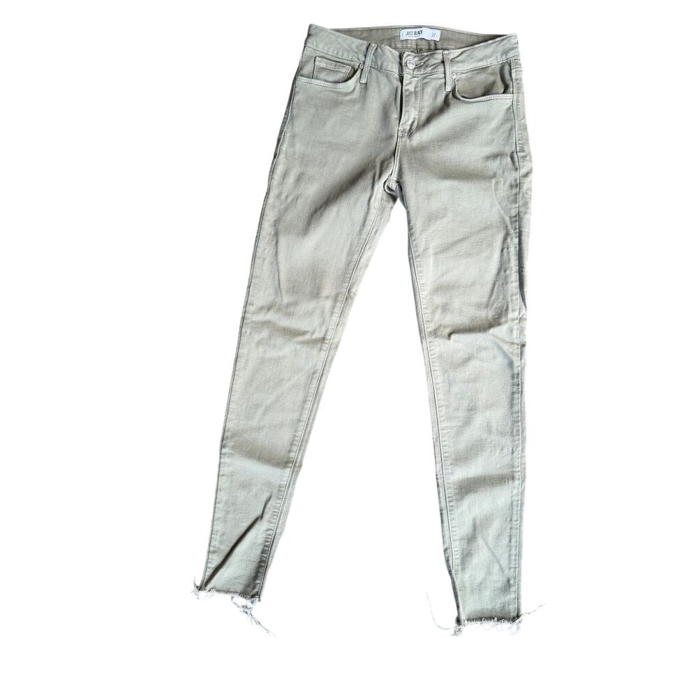 Just Black Denim Sage Green Skinny Jeans Size 27